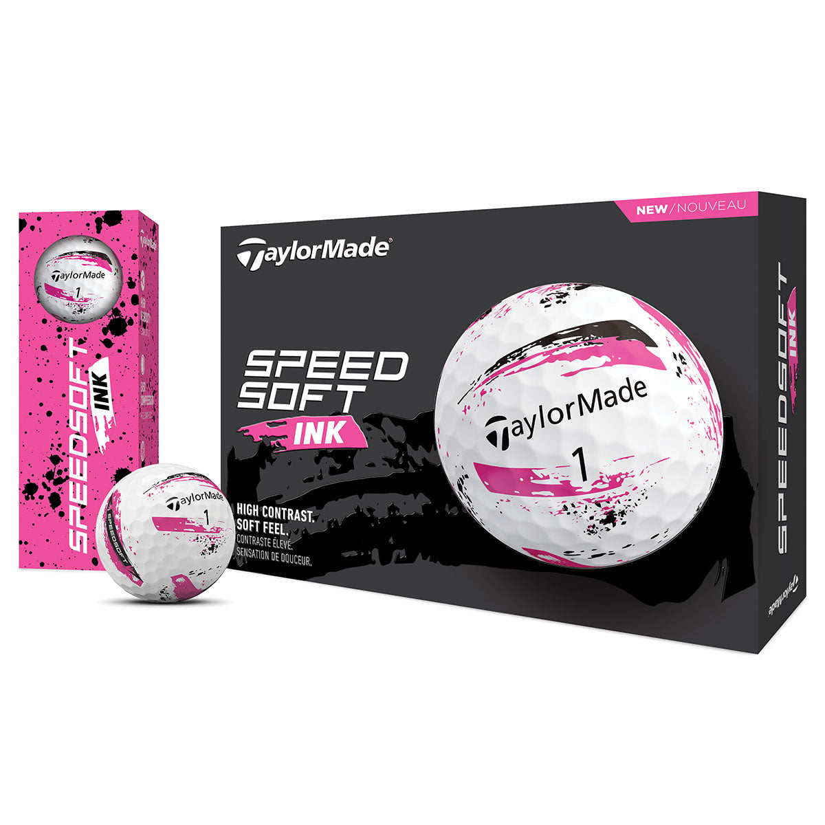 TaylorMade Speedsoft Golf Balls - Pink Ink / Dozen